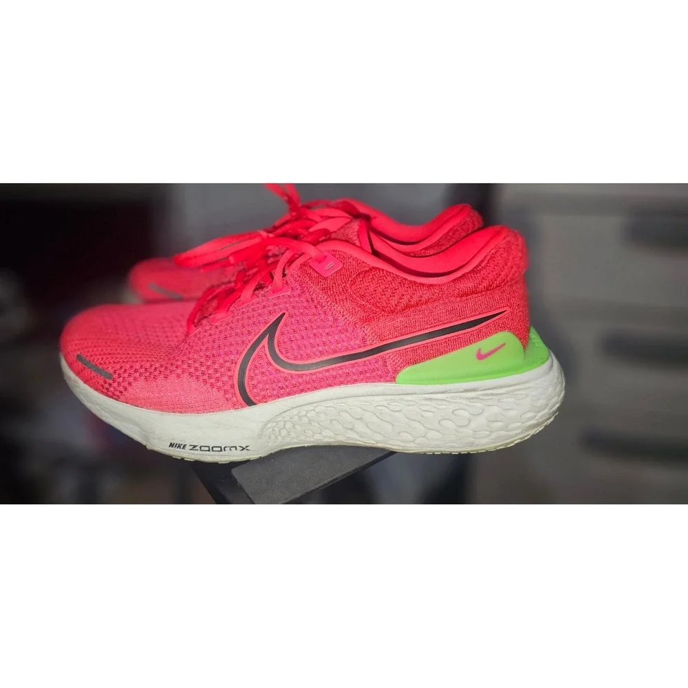 Nike‎ ZoomX Invincible Run Flyknit 2 Mens 12.5 Red Green DH5425-600 Excellent
